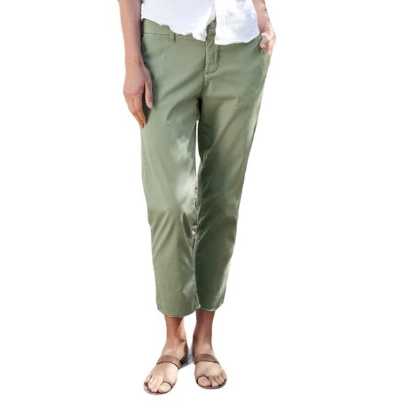Frank & Eileen Pants - FRANK & EILEEN Wicklow Sage Mid Rise Cropped Raw Hem Pants Casual Women’s